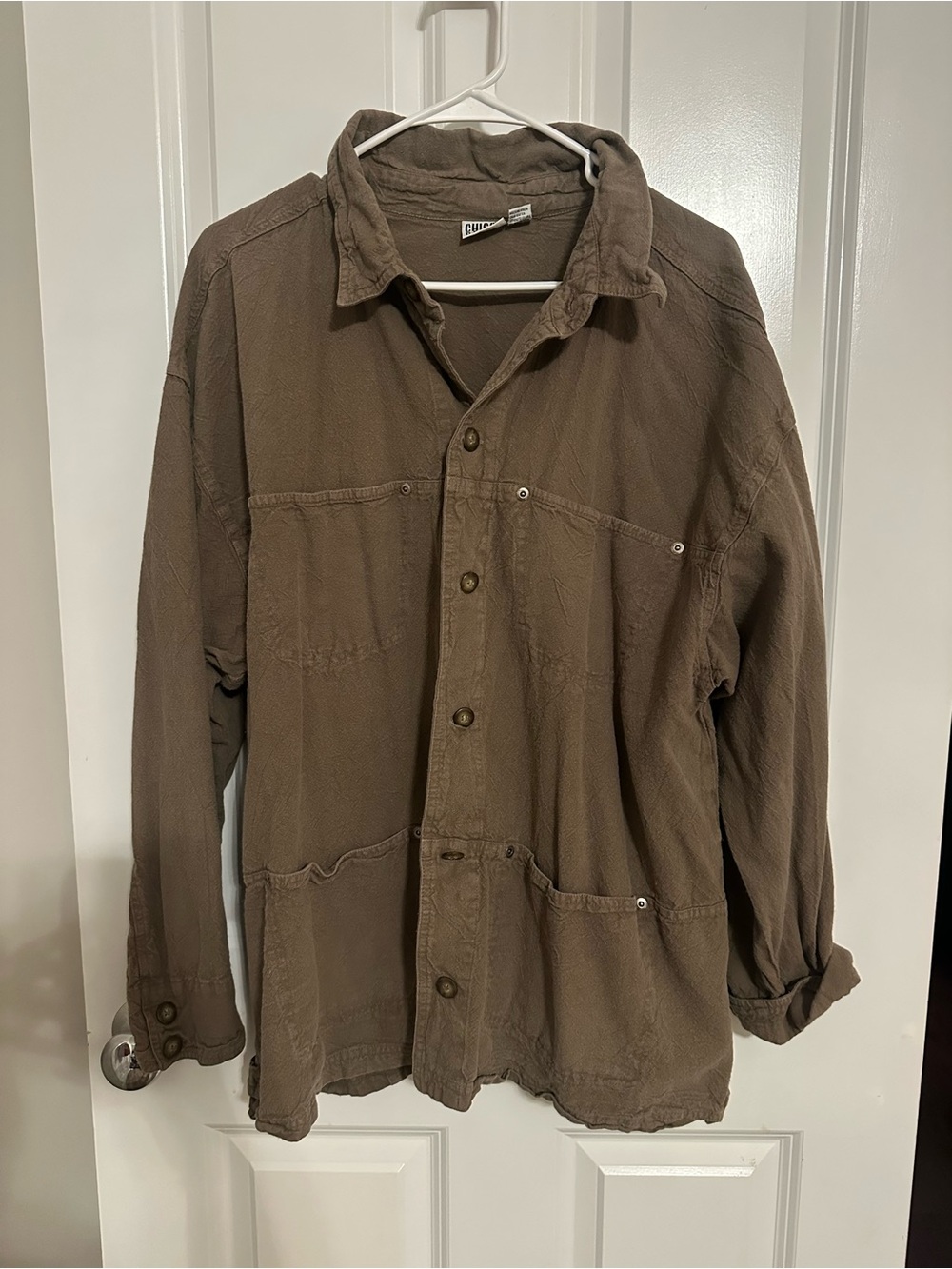 Chico’s Brown Button-Up Utility Shirt Jacket